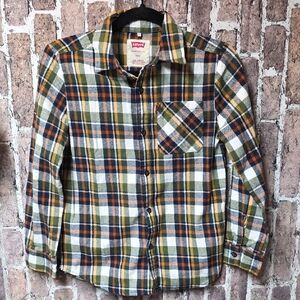 Kids Boys Girls Levi's Multicolor Plaid Shirt Button Down Flannel